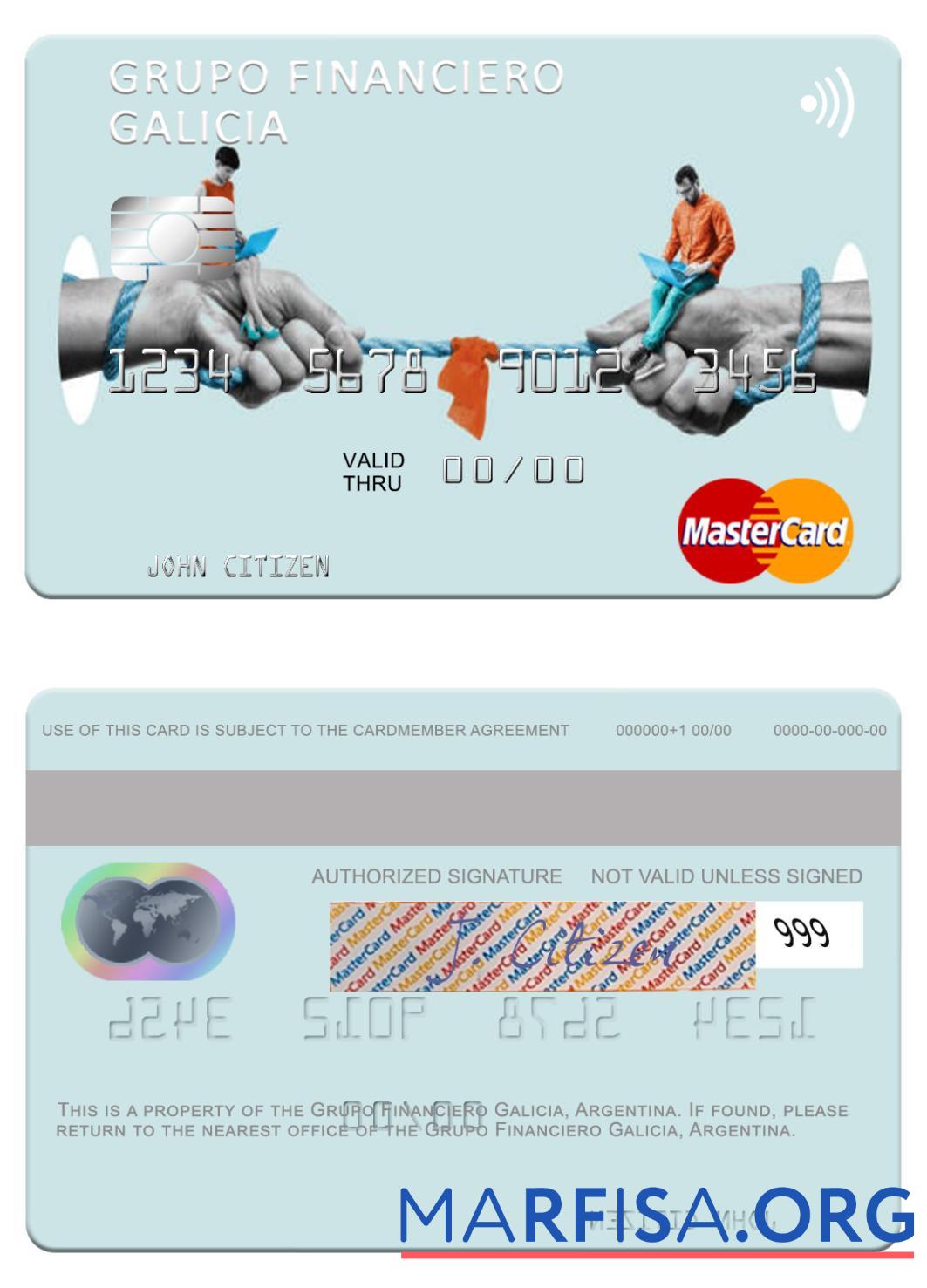 Downloadable Argentina Grupo Financiero Galicia mastercard sample